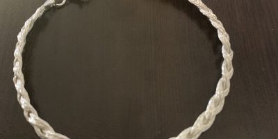 Плетена сребърна гривна